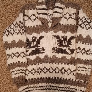 Vintage cowichan pullover sweater Med